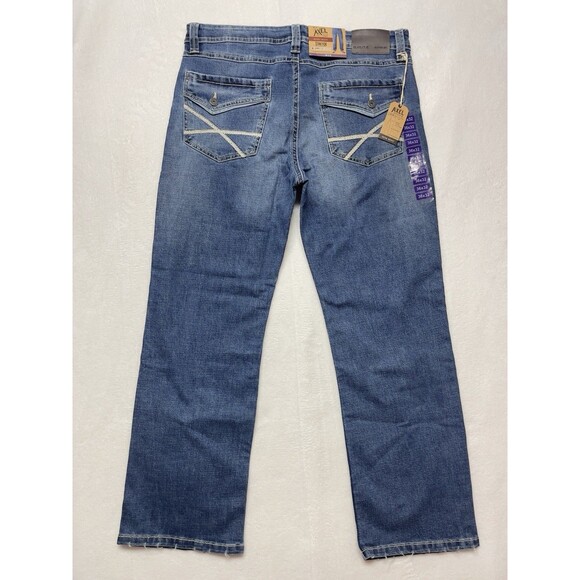 T.K. Axel Slim Boot Men's Stretch Blue Denim Jeans Size 36x32 - Picture 2 of 15